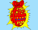 Disegno Uovo di Pasqua brillante pitturato su ciro