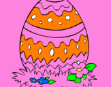 Disegno Uovo di Pasqua 2 pitturato su gio