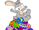 Disegno Coniglio di Pasqua pitturato su Titti