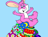 Disegno Coniglio di Pasqua pitturato su Dafne