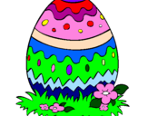 Disegno Uovo di Pasqua 2 pitturato su alicya