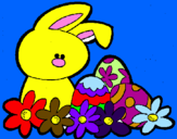 Disegno Coniglietto di Pasqua  pitturato su Giada