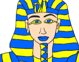 Disegno Tutankamon pitturato su manuel