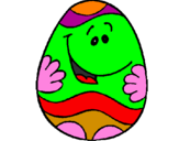 Disegno Uovo di Pasqua felice pitturato su daniele