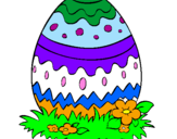Disegno Uovo di Pasqua 2 pitturato su daniele