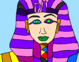 Disegno Tutankamon pitturato su aurora