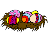 Disegno Uovo di Pasqua II pitturato su alel