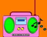 Disegno Radio cassette 2 pitturato su nicole