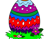 Disegno Uovo di Pasqua 2 pitturato su Ludovico