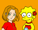 Disegno Sakura e Lisa pitturato su Francy 7