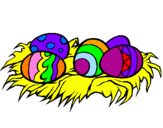 Disegno Uovo di Pasqua II pitturato su au