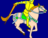 Disegno Cavaliere a cavallo IV pitturato su ghghgg