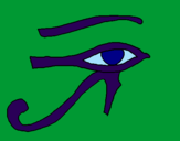 Disegno Occhio di Horus  pitturato su Giada