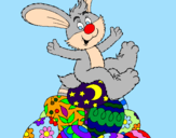 Disegno Coniglio di Pasqua pitturato su Giada