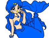 Disegno Sirena pitturato su anon  principesse sirene