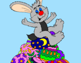 Disegno Coniglio di Pasqua pitturato su Flavia
