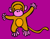 Disegno Scimmietta pitturato su gaia
