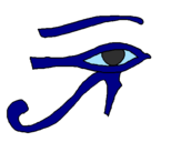 Disegno Occhio di Horus  pitturato su veronica zocco 