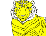 Disegno Tigre pitturato su carmine