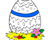 Disegno Uovo di Pasqua 2 pitturato su au
