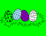 Disegno Uovo di Pasqua III pitturato su suatola