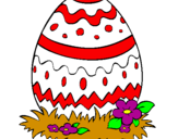 Disegno Uovo di Pasqua 2 pitturato su giovanni