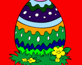 Disegno Uovo di Pasqua 2 pitturato su Ludovico