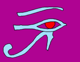 Disegno Occhio di Horus  pitturato su GENNARO