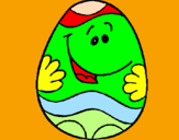 Disegno Uovo di Pasqua felice pitturato su manuel 03