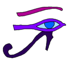 Disegno Occhio di Horus  pitturato su tania vanzo