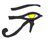 Disegno Occhio di Horus  pitturato su a