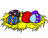 Disegno Uovo di Pasqua II pitturato su emanu
