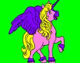 Disegno Unicorno con le ali  pitturato su selena gomez
