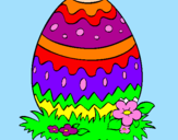 Disegno Uovo di Pasqua 2 pitturato su pasqua