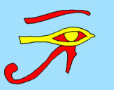 Disegno Occhio di Horus  pitturato su cuore