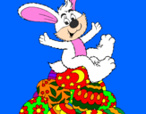 Disegno Coniglio di Pasqua pitturato su Niccolo