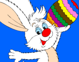 Disegno Coniglio e uovo di Pasqua II pitturato su marco