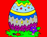 Disegno Uovo di Pasqua 2 pitturato su alessandro