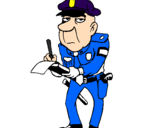 Disegno Poliziotto che fa la multa pitturato su ulisse