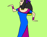 Disegno Ballerina egiziana II pitturato su marta