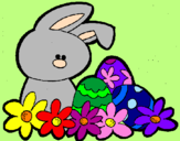 Disegno Coniglietto di Pasqua  pitturato su CuCcIoLa