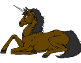 Disegno Unicorno seduto  pitturato su francesca fasulo
