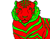 Disegno Tigre pitturato su gilgil
