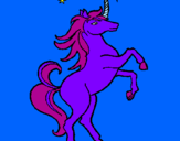 Disegno Unicorno pitturato su lilla