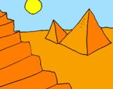 Disegno Piramidi pitturato su cla