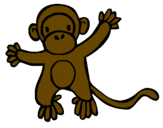 Disegno Scimmietta pitturato su lisi