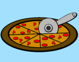 Disegno Pizza pitturato su PAOLO