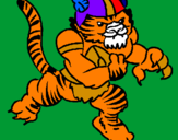 Disegno Giocatore tigre  pitturato su simo