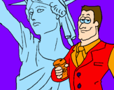 Disegno Stati Uniti d'America pitturato su  <3 miky <3