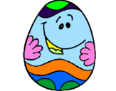 Disegno Uovo di Pasqua felice pitturato su OVETTO DI PASQUA